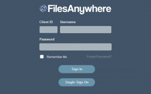 lite.filesanywhere login window