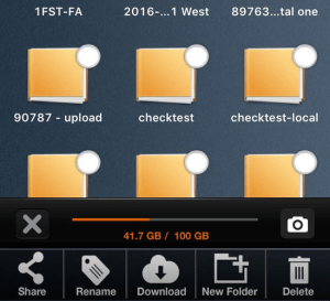 Mobile App Folder Selection