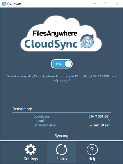 CloudSync Status