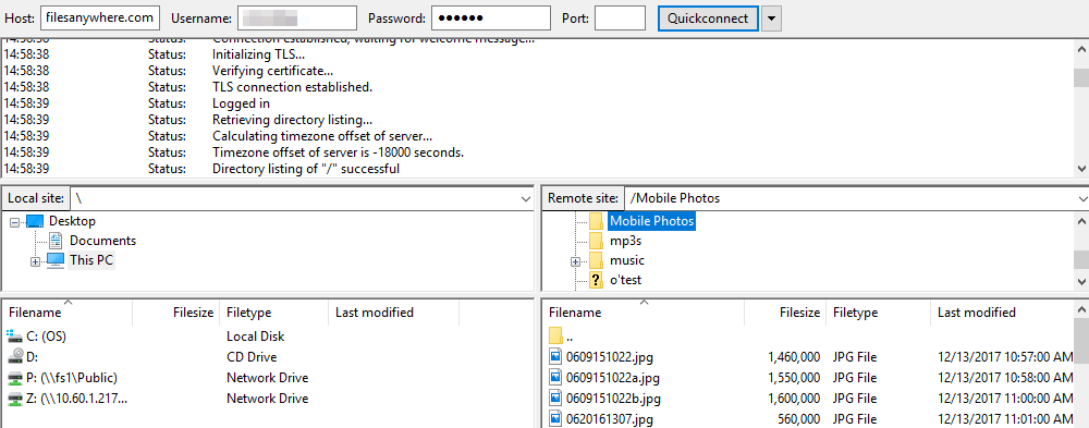 FTPS/SFTP Client like FileZilla